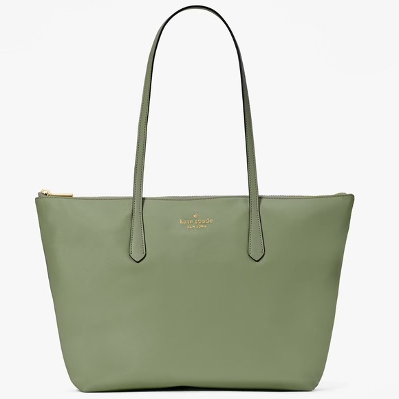 ♠️Kate Spade Kitt Nylon Medium Tote Bag Cedar Stand Green NEW NWT